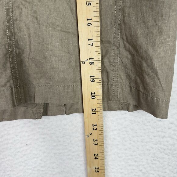 Eileen Fisher Coated Organic Linen Jacket Asymmetrical Zip Petite M Stone Moto - Picture 15 of 16